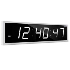 Ivation 36″ Large Digital Clock, 6-Level Brightness, LED Wall Clock, White