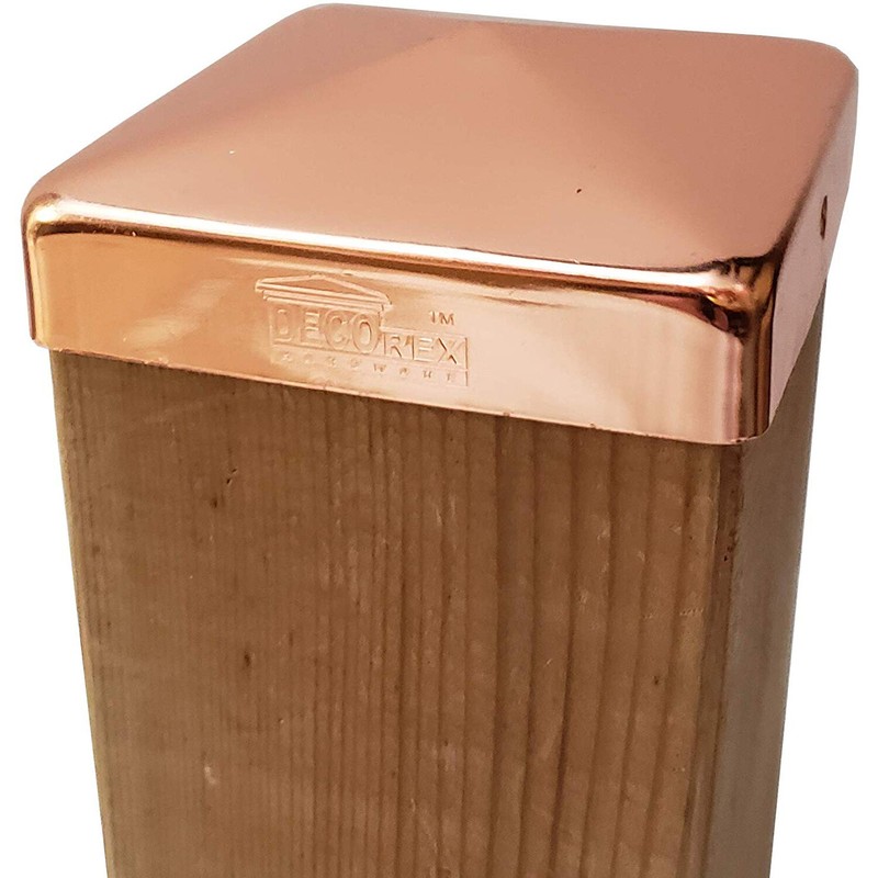 3.5" x 3.5" Solid Copper Pyramid Post Cap For True/Actual 3.5" x 3.5" Wood Posts gallery