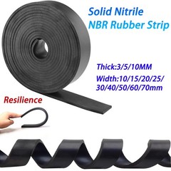 Solid Nitrile NBR Rubber Strip Flat Solid Gasket Oil Resistant Thick 3-10mm