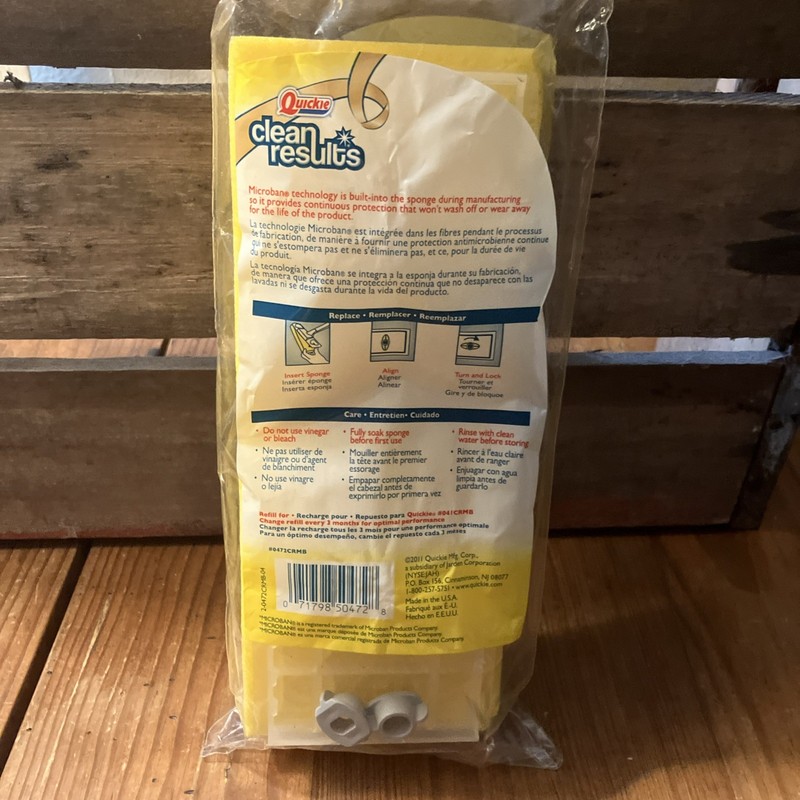 Quickie Clean Results Automatic Sponge Mop w/Brush Refill Type H NIP For 041CRMB gallery