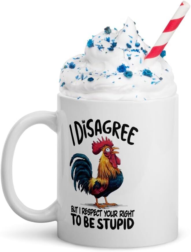 Funny 11oz Coffee Mug – I Disagree But I Respect Your Right To Be Stupid Cup gallery