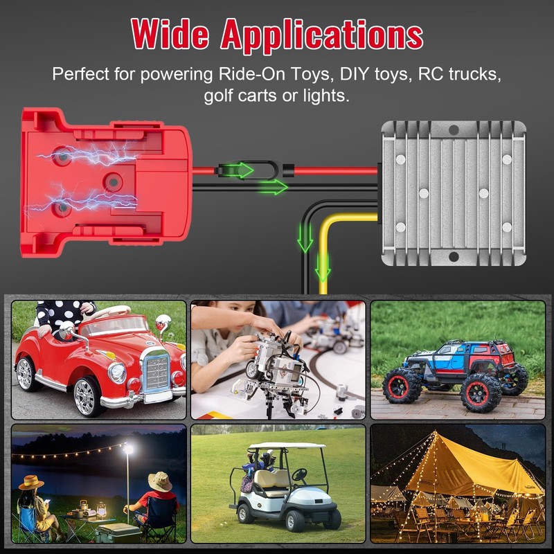 2 pack DC 18V to 12V Step Down Converter Compatible with Milwaukee 18V Battery gallery