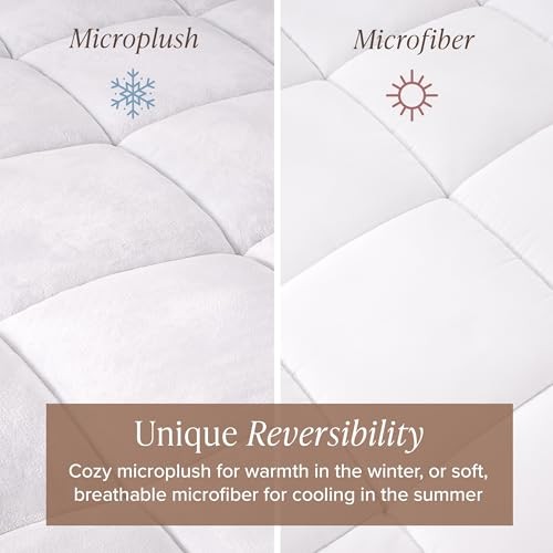 Microplush Mattress Topper - Pillow Top Reversible - Queen White (Microplush) gallery