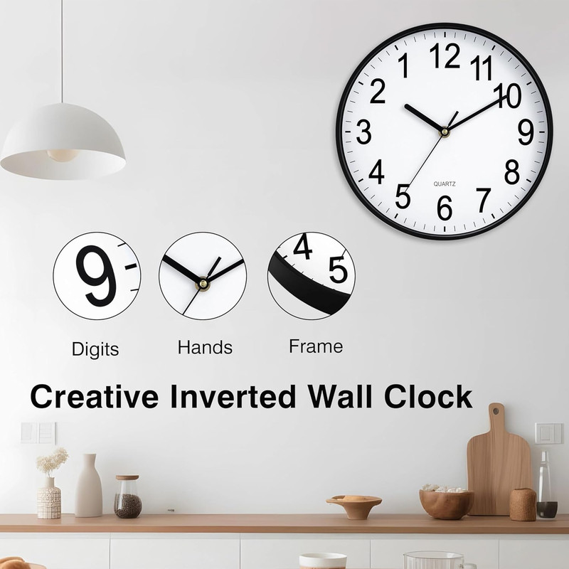Backwards Wall Clock 10 Inch Clock Reverse Wall Clock Battery Operated Novel Run gallery