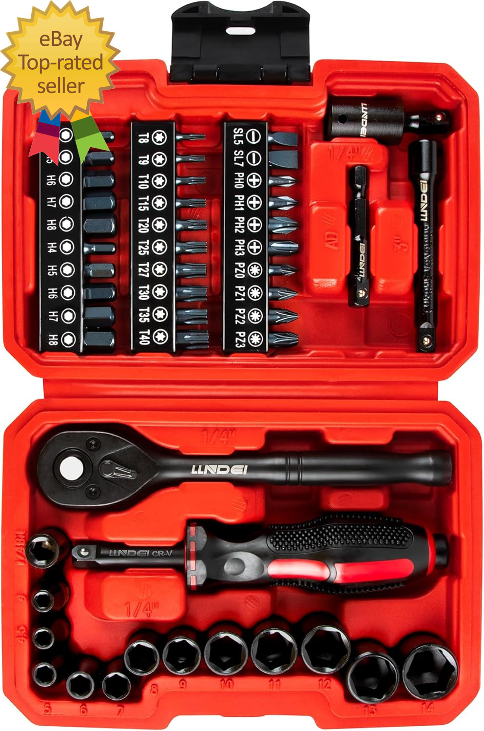 48 Piece 1/4 Inch Mini Socket Ratchet Wrench Set Metric Shallow Socket 4-14Mm gallery
