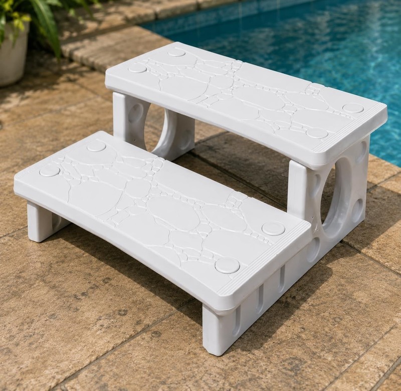Weatherproof Multi-Purpose Spa Steps - Durable & Lightweight Design in White gallery