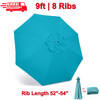 9ft Outdoor Umbrella Replacement Top, 8 Ribs, UV Protective Polyester, Turquoise gallery