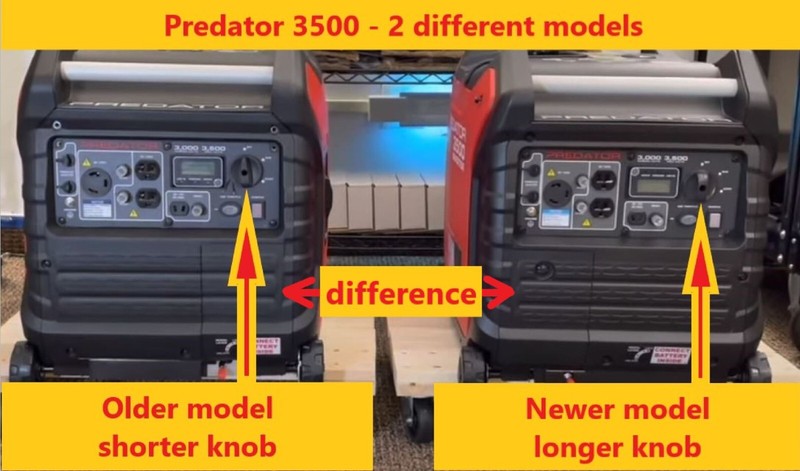 Predator Generator 3500W Knob Switch Run Choke selector - new 3D printed part gallery