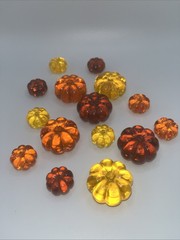 Acrylic Fall Pumpkins 14 pc. Orange, Yellow & Amber Colored Table Scatter