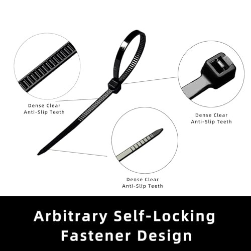 Cable Zip Ties,4 Inch Small Cable Ties,250PCS Multi 4"(250 Pack) 18 Lb Black gallery