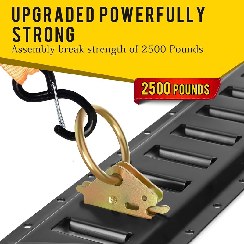 Versatile 20pcs E-Track Tie-Down O-Rings with 2500lb Break Strength, Gold Finish gallery