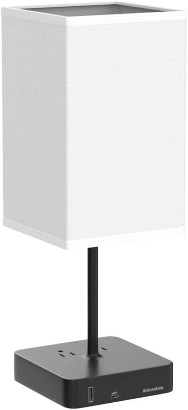 Touch Control Bedside Table Lamp with USB C & USB a Charging Port and 2 AC Outle gallery