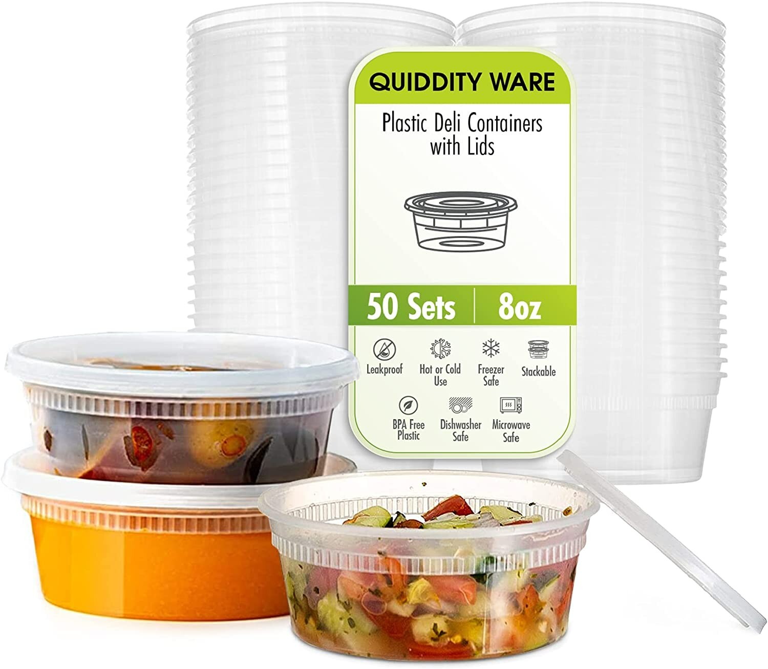 (8oz)-Deli Containers with Lids Leakproof - 50 Pack BPA-Free Plastic gallery