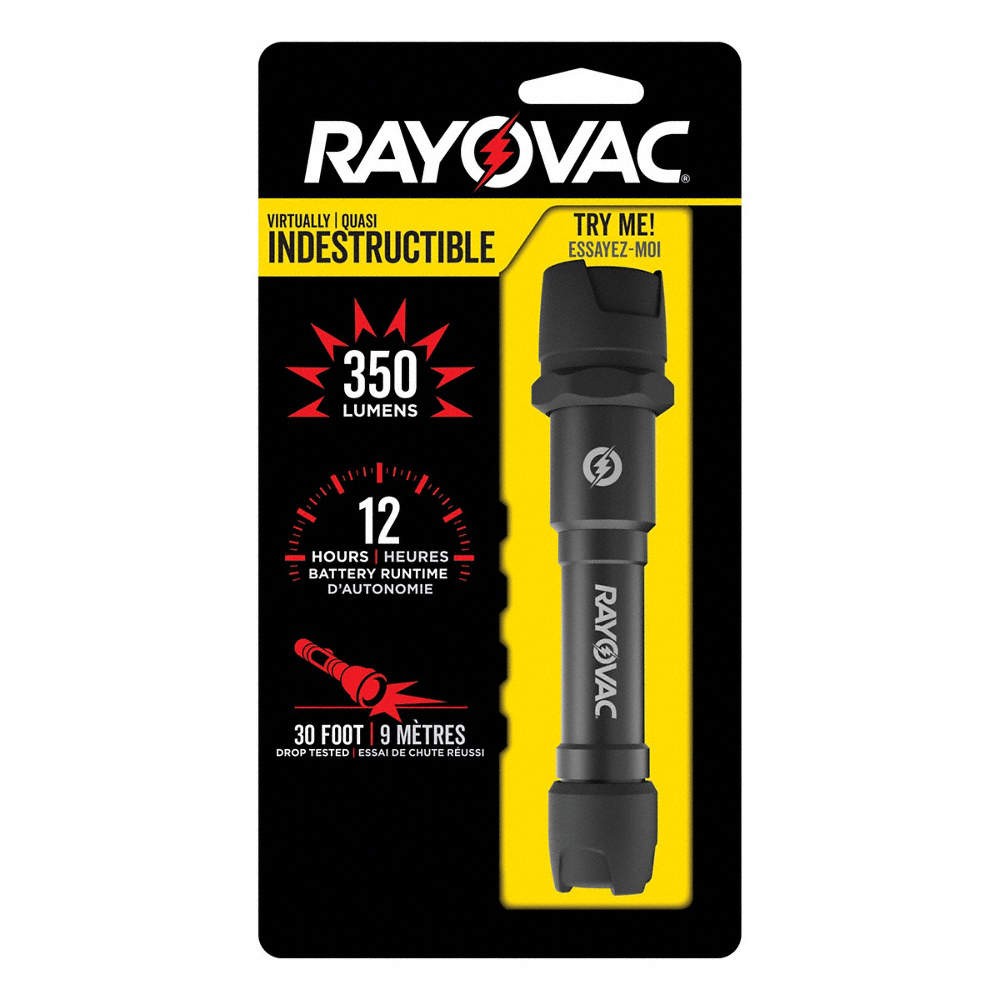 RAYOVAC LED Flashlight,AA Battery,Black 506L98 gallery