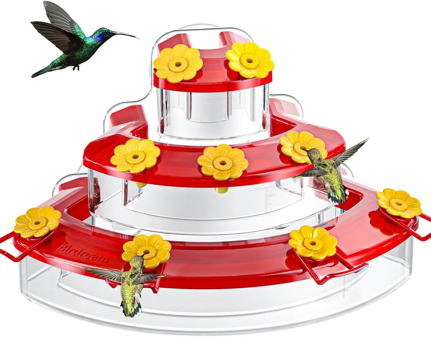Birdream Window Hummingbird Feeder, Strong Suction Cup 1 Pack, Red gallery