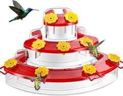 Birdream Window Hummingbird Feeder, Strong Suction Cup 1 Pack, Red