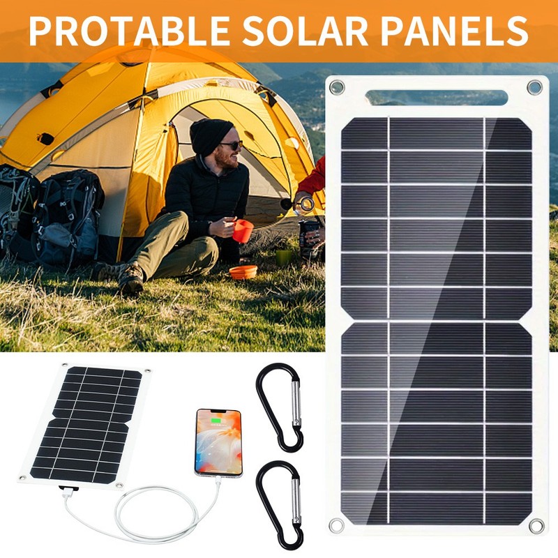 10/20W Portable USB Solar Panel Charger Power Bank for Outdoor Camp Hiking Phone gallery