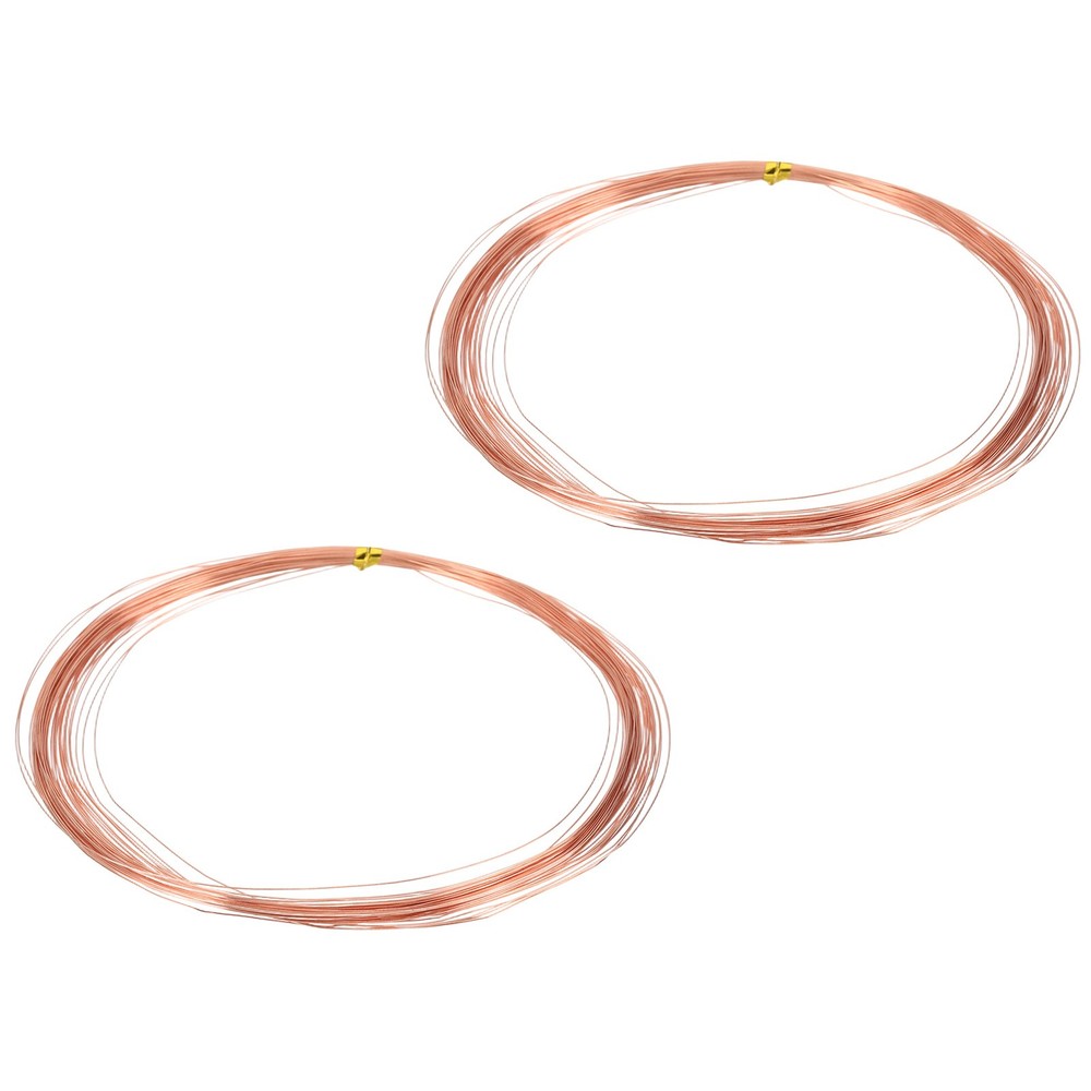 52Ft (16m) 32 Gauge (0.2mm) 99.9% Solid Bare Pure Copper Wire Soft Pack of 2