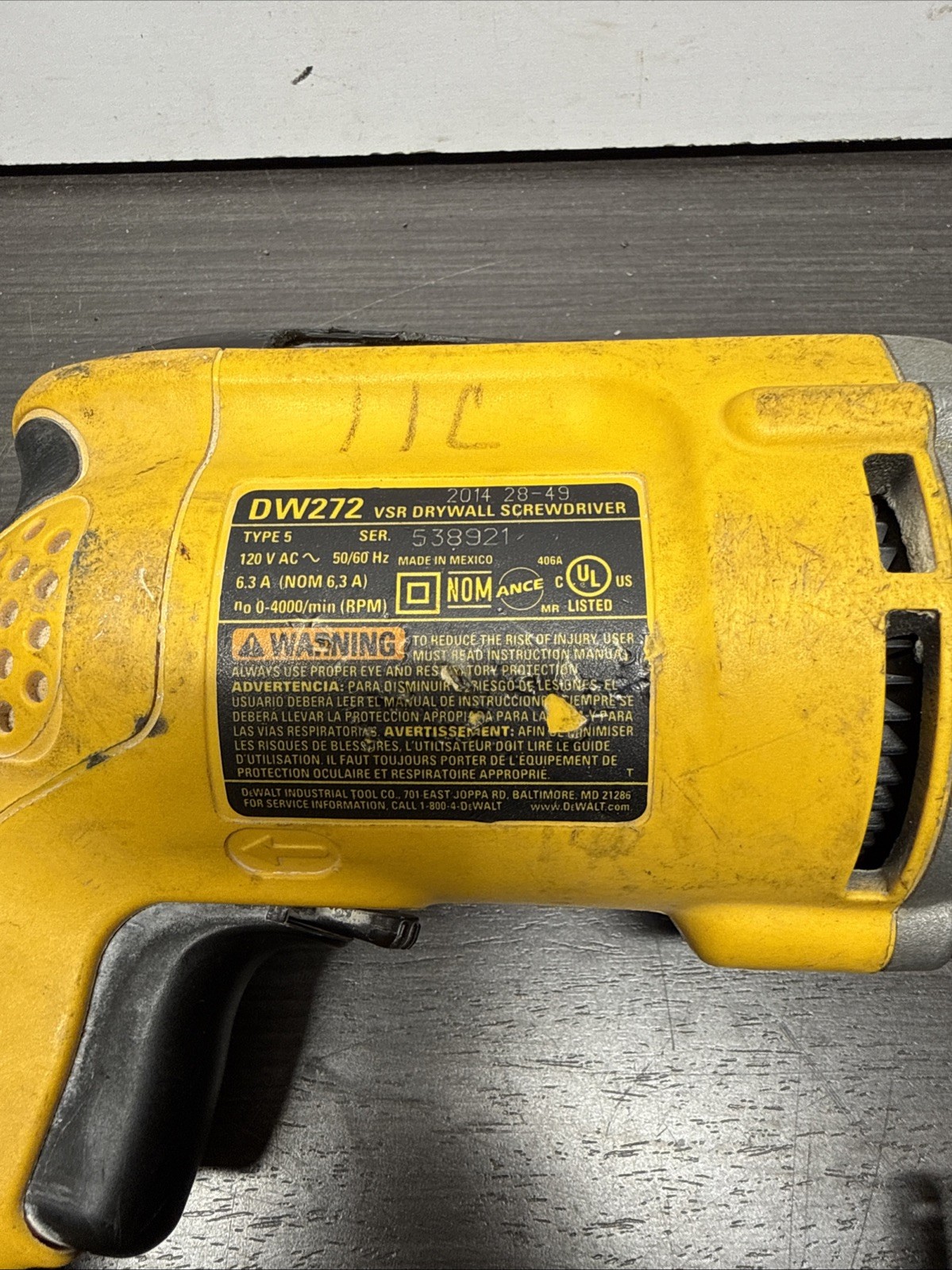 DEWALT DW272 Drywall Screwdriver Screw Gun Corded 120V 0-4000 RPM MISSING CHUCK gallery