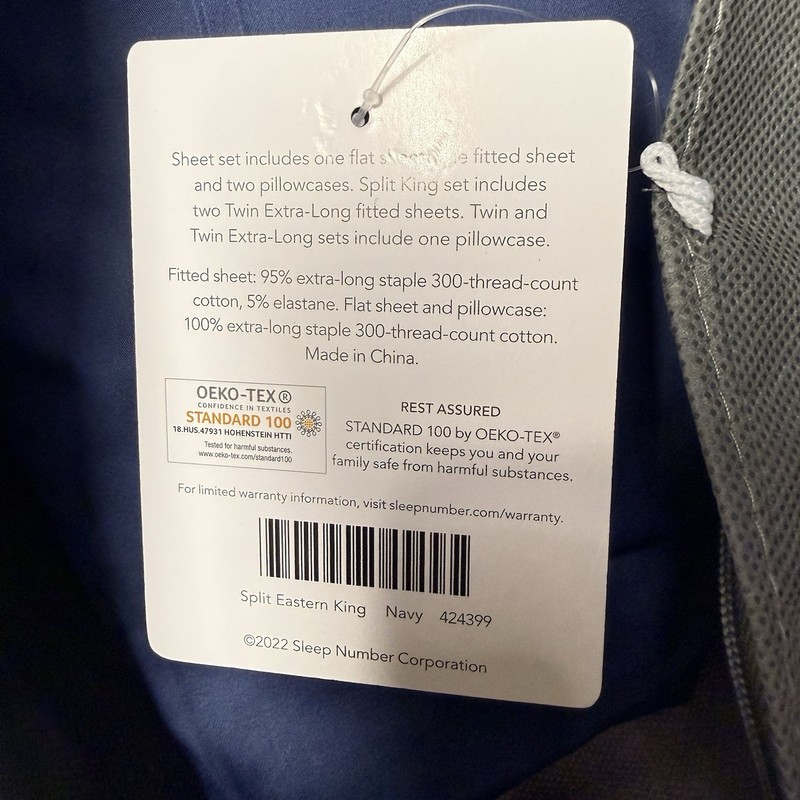 Sleep Number Essential Split King Sheet Set Oeko-Tex Standard-100 See Details* gallery