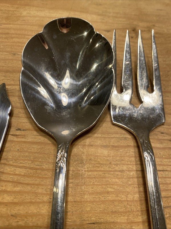 Damask Rose Stainless by Oneida Serving Spoon Fork Spreader Made in USA 3 gallery