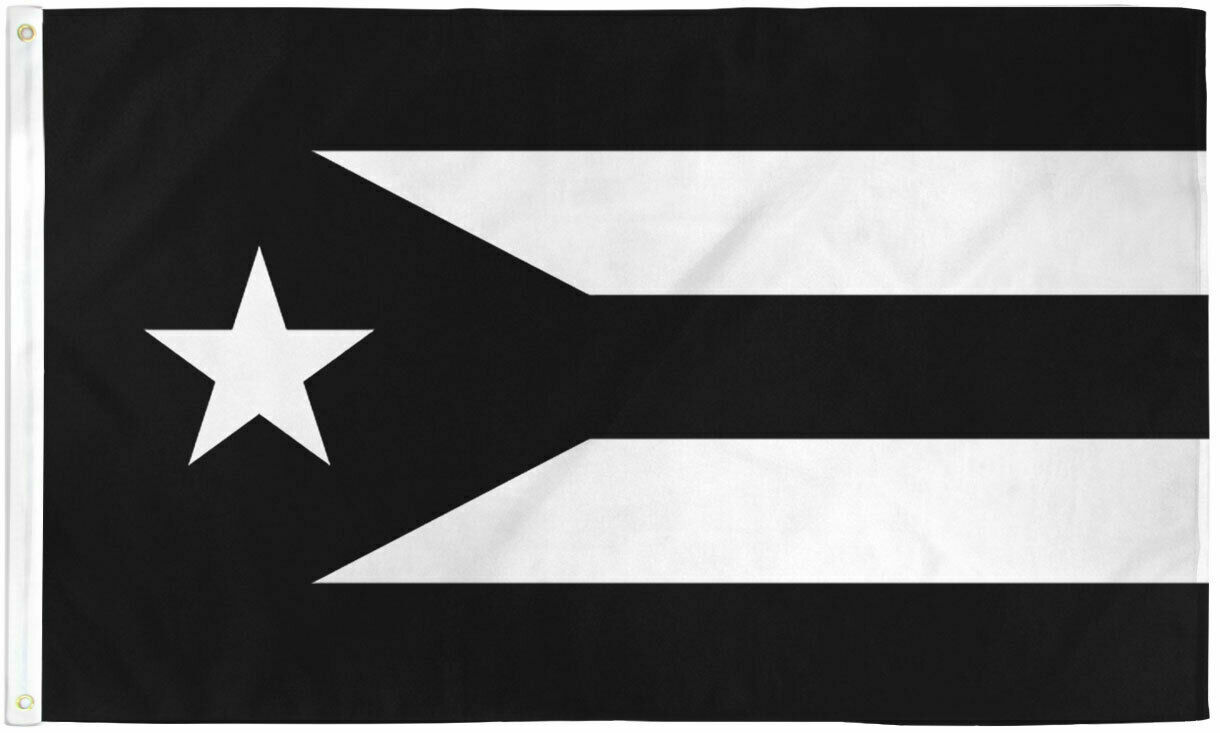 2X3 FT Black Puerto Rico Flag US Commonwealth Caribbean Man Cave Bandera Latin gallery
