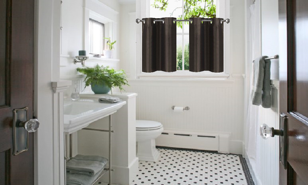2PC MODERN BATHROOM WINDOW CURTAIN GROMMET PANEL SEMISHEER 30" X 24"(each) N29 gallery