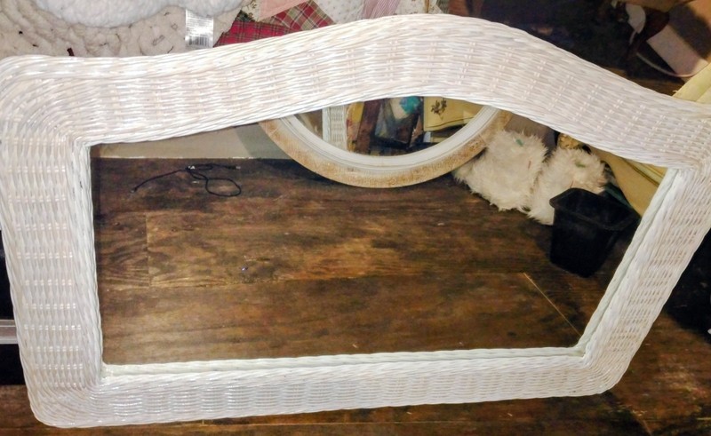 Arched White Wicker Mirror gallery