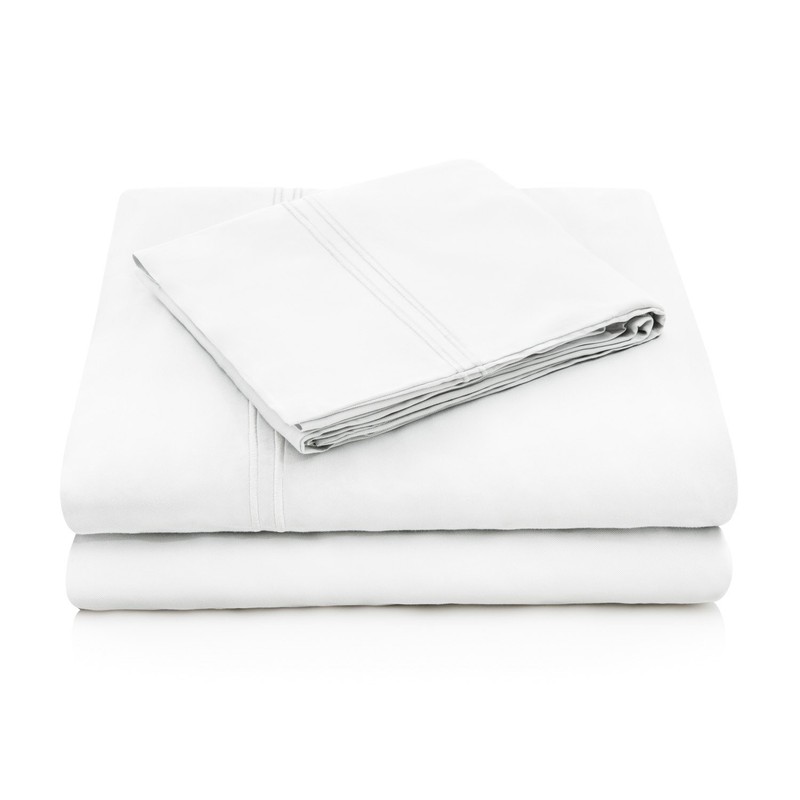 MALOUF 100% Rayon from Bamboo Sheet Set, Twin, White gallery