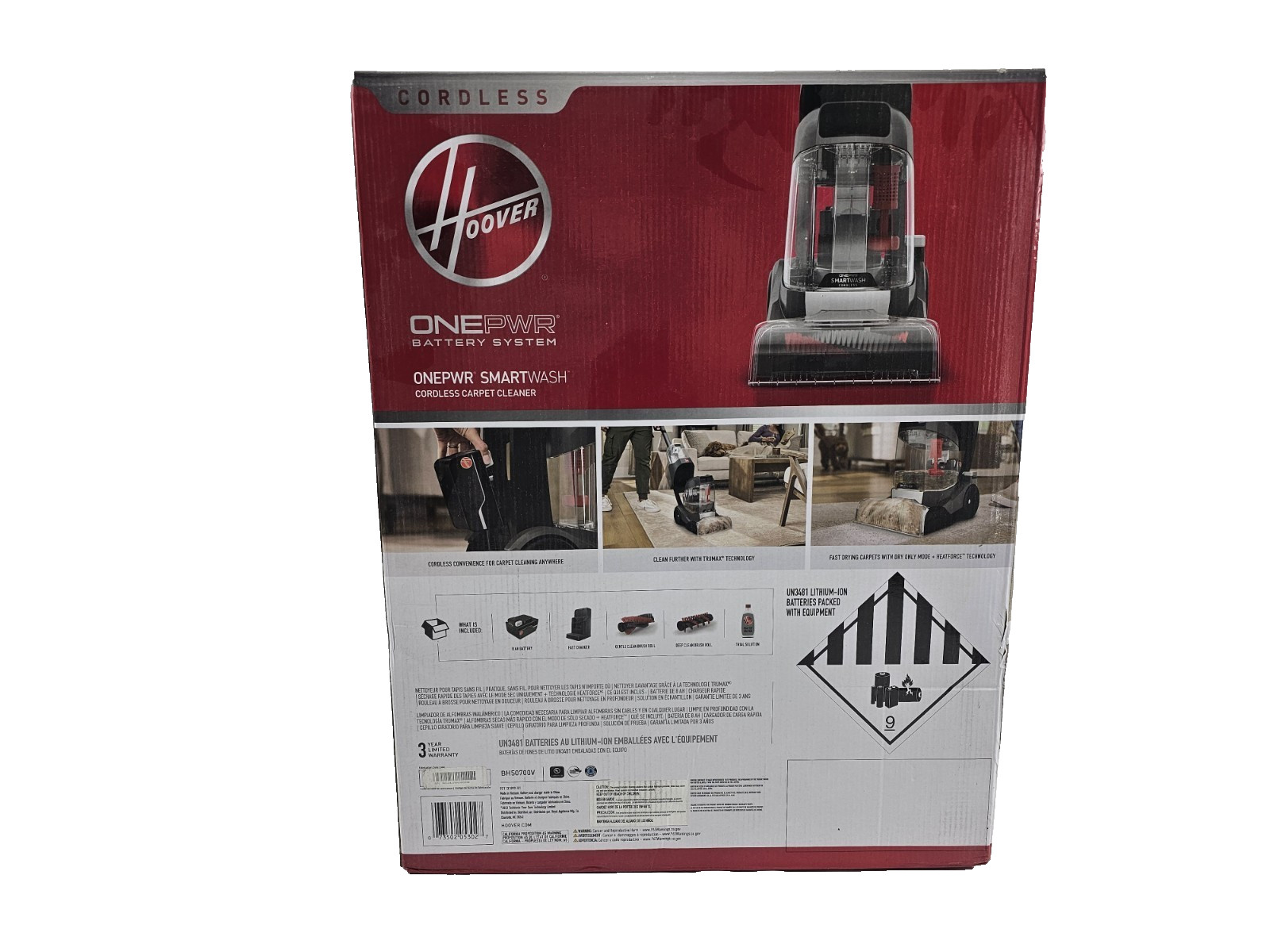 Hoover ONEPWR SmartWash Cordless Upright Carpet Cleaner + Battery & Charger NEW gallery