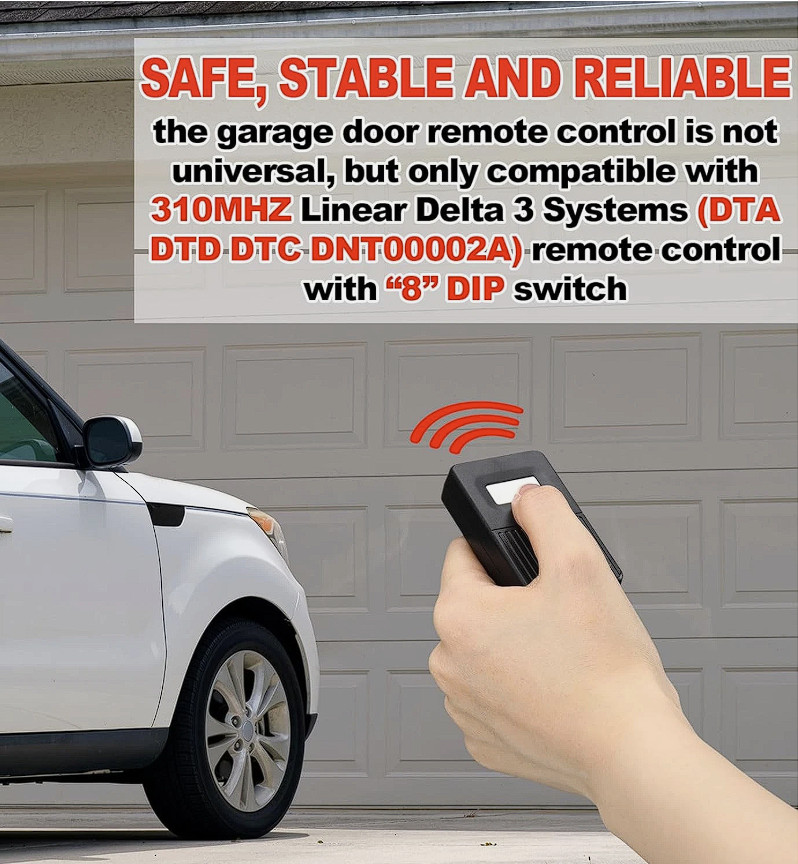 Kingdder 4 Pcs Garage Door Remote 8 Dip Switch Compatible with Linear black gallery