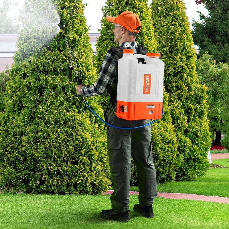 VEVOR Battery Powered Backpack Sprayer with Wheel 4 Gal Tank 0-94 PSI Adjustable gallery
