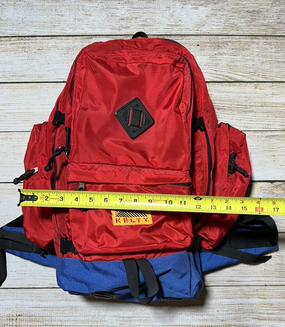 Vtg Kelty Redwing RG Internal Frame Soft Pack Backpack Red Blue 2