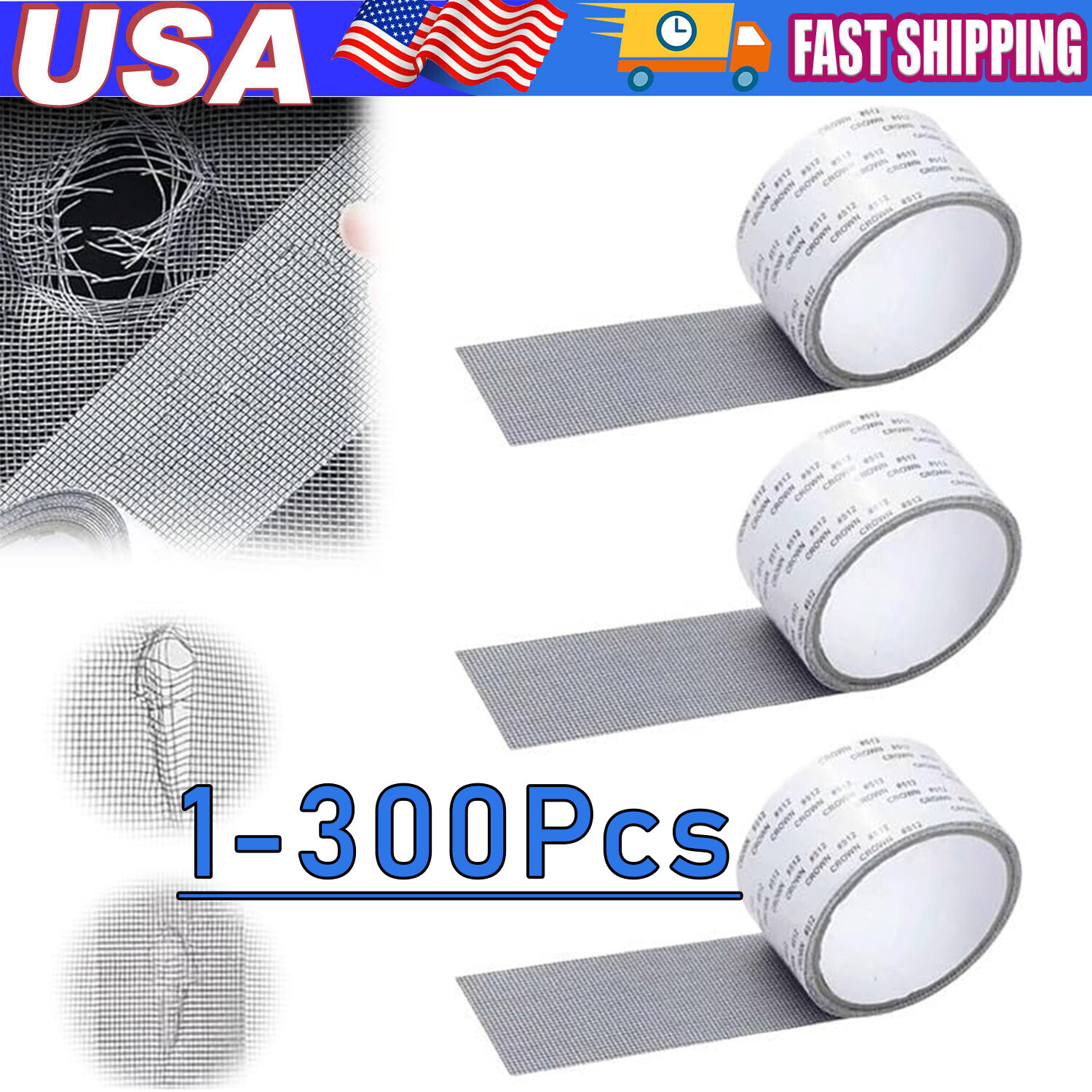 Screen Patch Repair Kit Window Repair Tape Fiberglass Covering Mesh Tool 5*200cm gallery