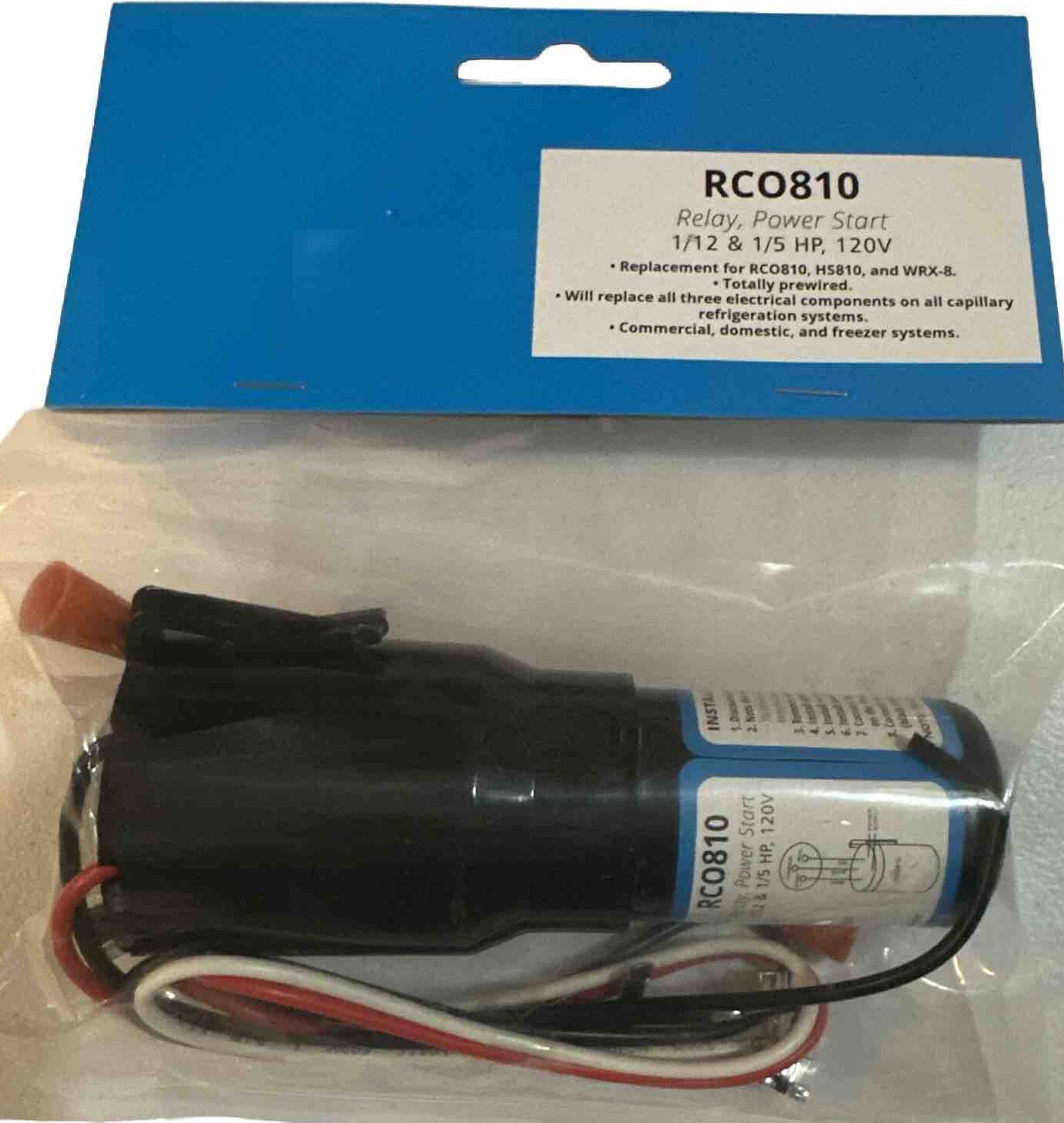 2 Pack RCO810 Refrigerator Relay Capacitor Overload RC0810 3-in-1 up to 1/5HP gallery