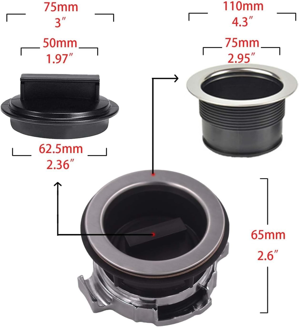 8Pcs/Set Garbage Disposal Sink Flange Kit and Stopper for Waste King, Garbage... gallery