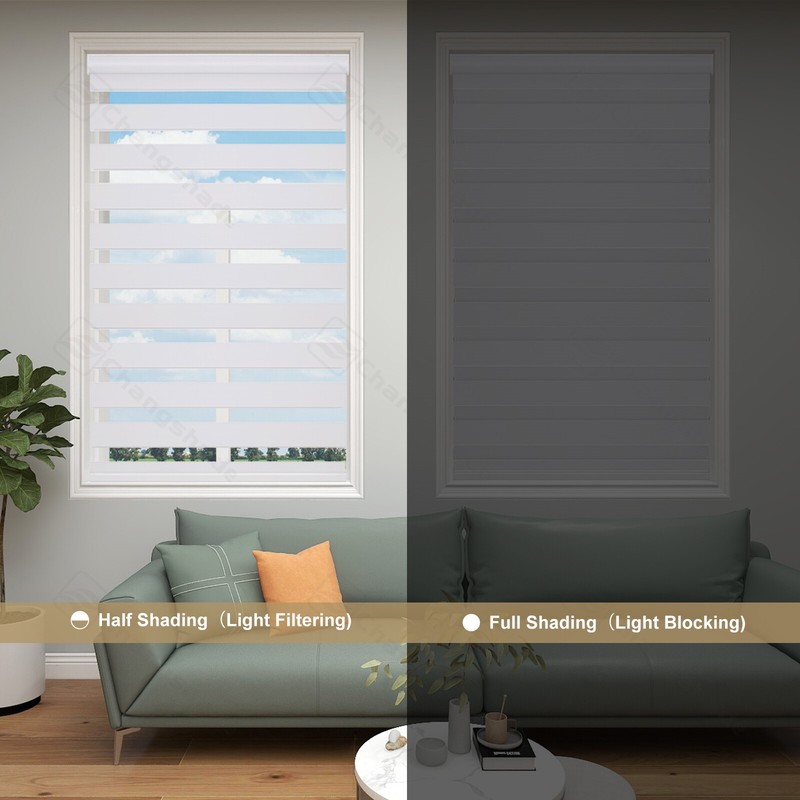 Horizontal Window Shade Blind Zebra Dual Roller Blinds Curtains,Easy to Install gallery