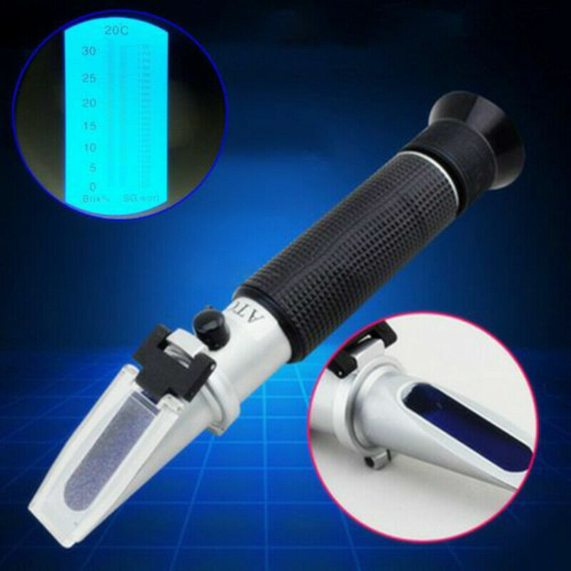 Portable Refractometer Meter ATC 0-32% Brix Beer Wort Specific Gravity Tester US gallery
