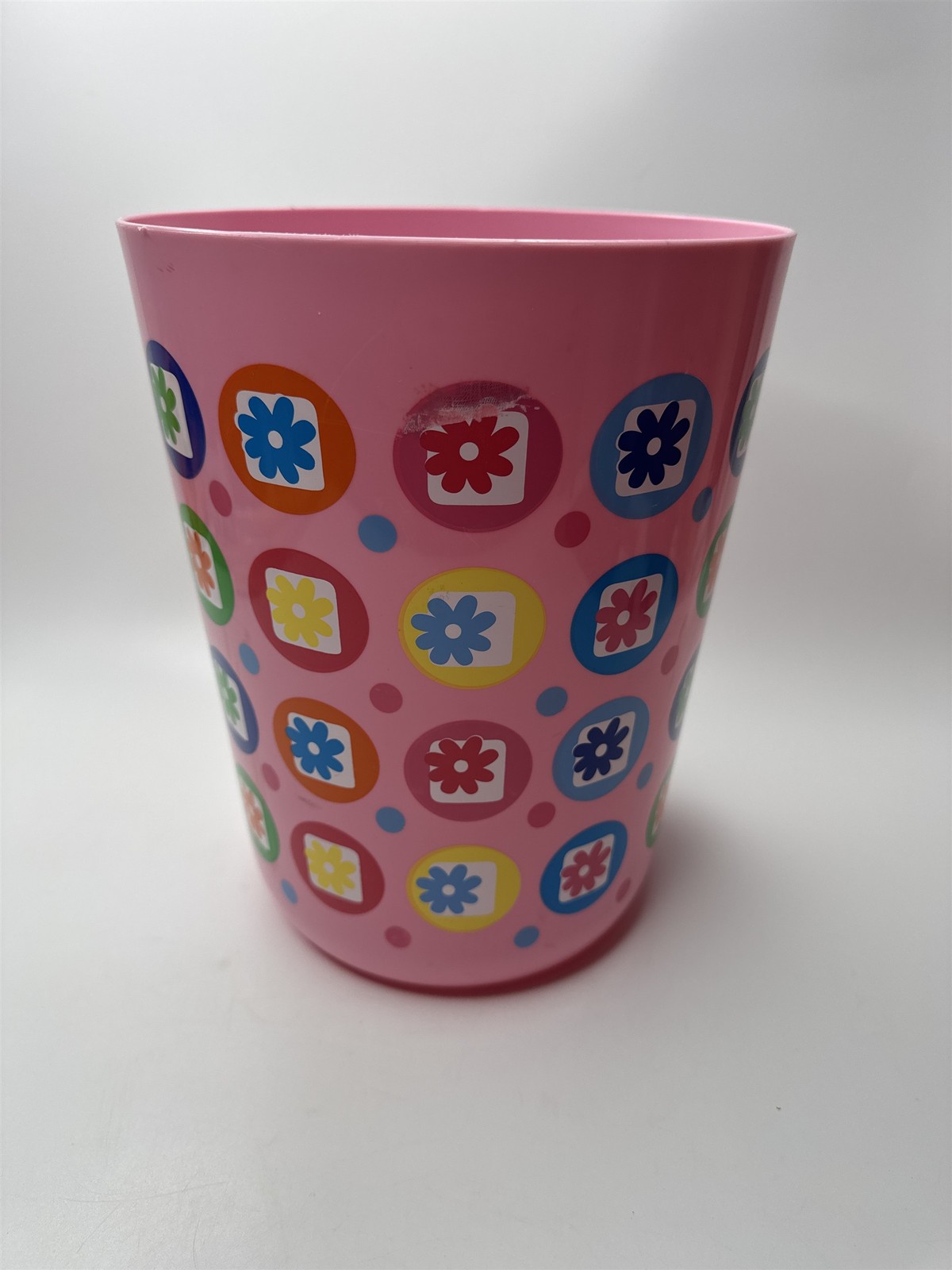 Vintage Retro Flower Power Boho Pink Plastic Trash Van 80s 90s 9.5" Tall gallery