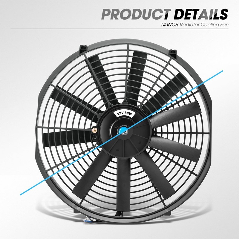 DNA MOTORING 14" High Performance Slim Electric Radiator Cooling Fan + Mount Kit gallery