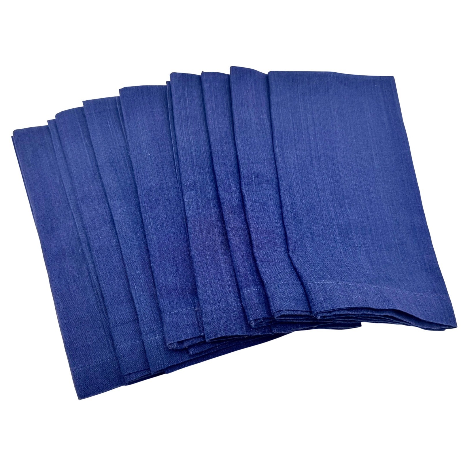 Crate & Barrel Lamont Navy Blue Linen Napkins Set of 8 ~ 21" Square Table Linens gallery