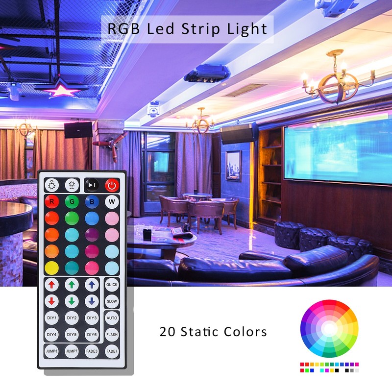 RGB LED Controller 44 Keys IR Remote Control for 12V/24V LED Strip Light 4 Pin gallery