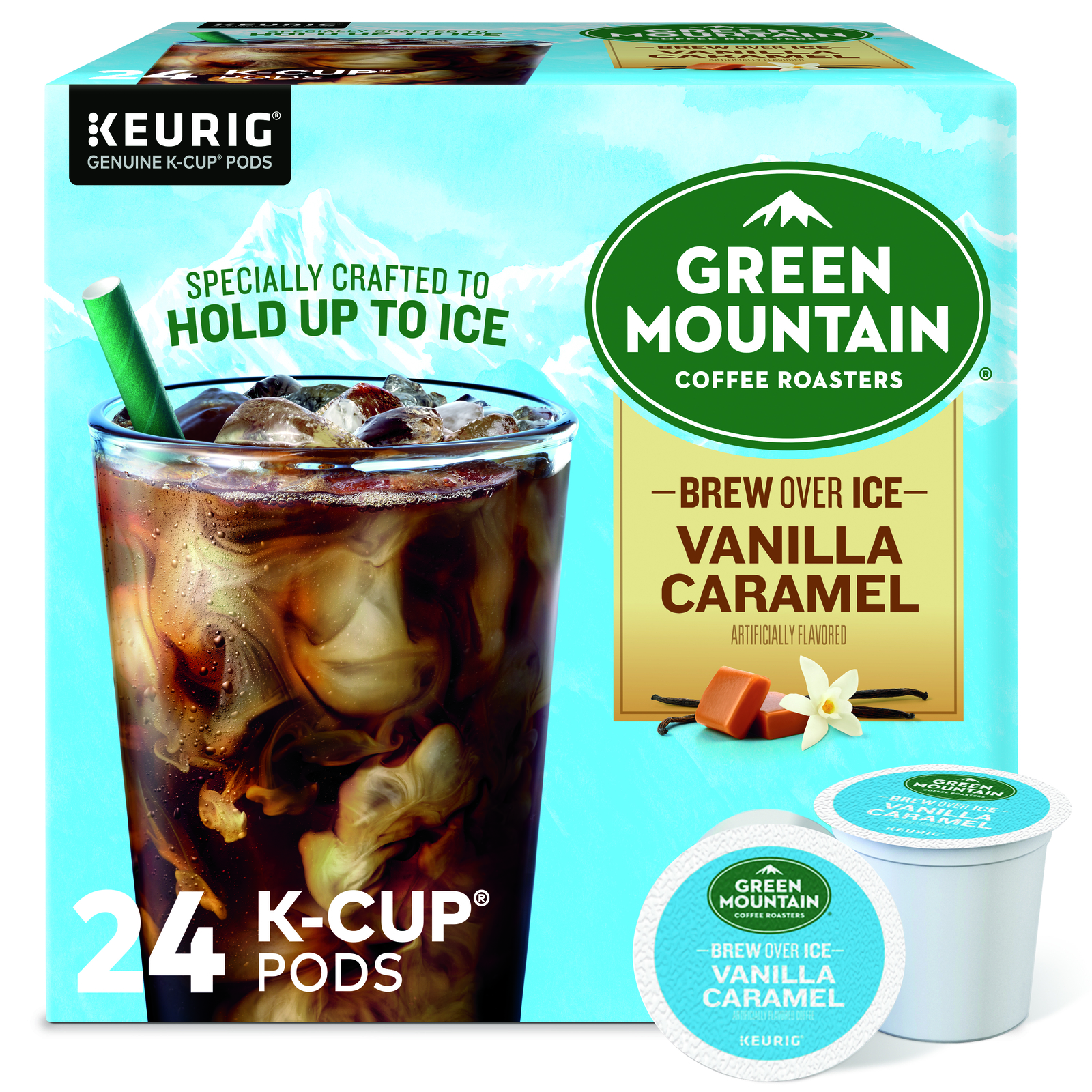 Green Mountain Coffee Roasters Brew Over Ice Vanilla Caramel, K-Cups, 24 Count gallery