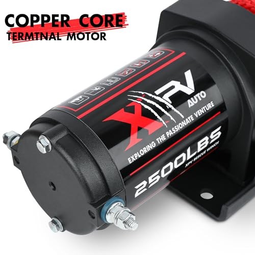2500lbs Electric Winch 12V Synthetic Rope 2500lb. synthetic rope winch Black gallery