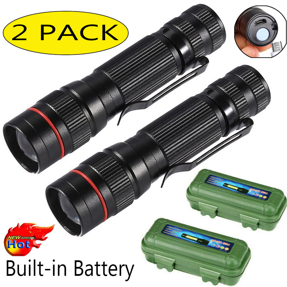 2PCS Strong Clip LED Camping Warning Flash Light Mini Emergency Flashlights gallery