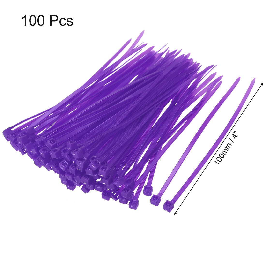 Nylon Cable Ties 4 Inch Self-Locking Zip Ties 0.09" Width Purple 100pcs gallery