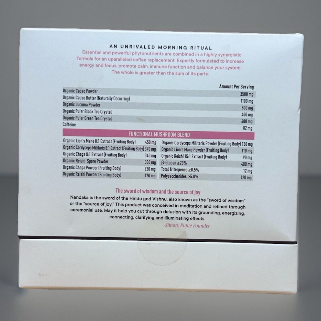 Pique Nandaka Adaptogenic Coffee Alternative 1 Bx 28 Sachets EXP 8/26 gallery