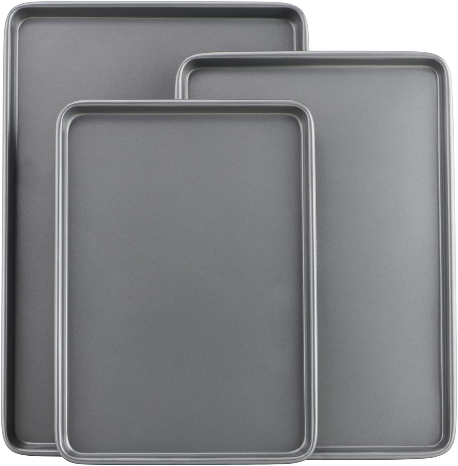 Nonstick Baking Sheet Set 3 Pack Carbon Steel Cookie Sheets Bakeware Set Pan gallery