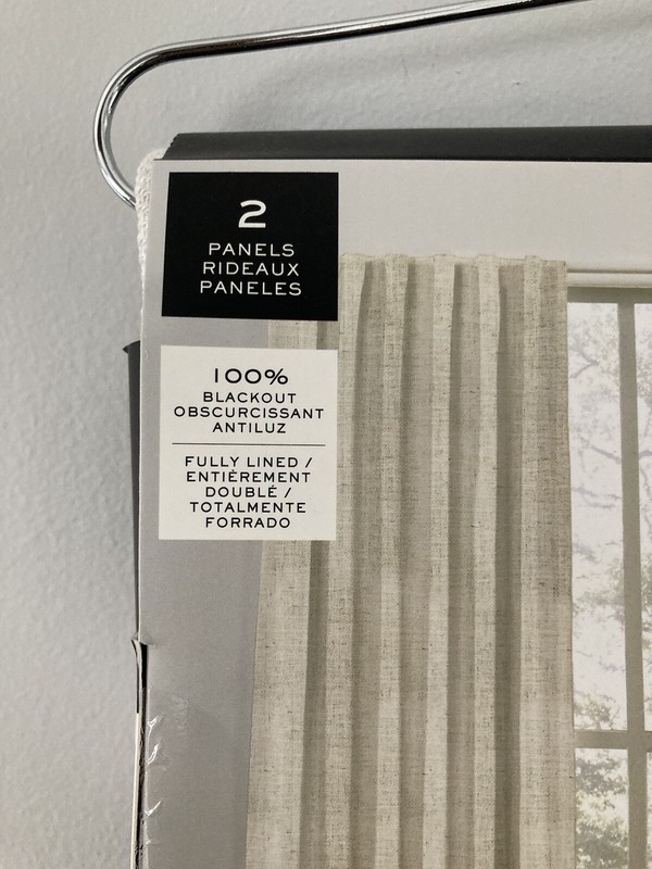 2 Ralph Lauren Back Tab Panels Curtains Blackout Herringbone Natural Beige 108" gallery