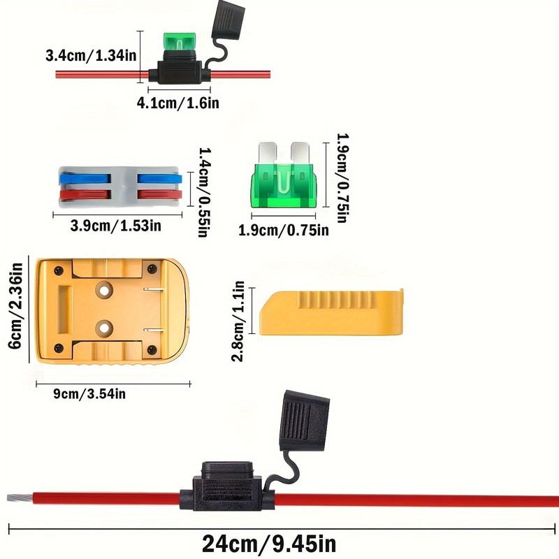 2 Pack Adapter Compatible with De-Walt 20V Battery Adapter with Switch, Fuse gallery